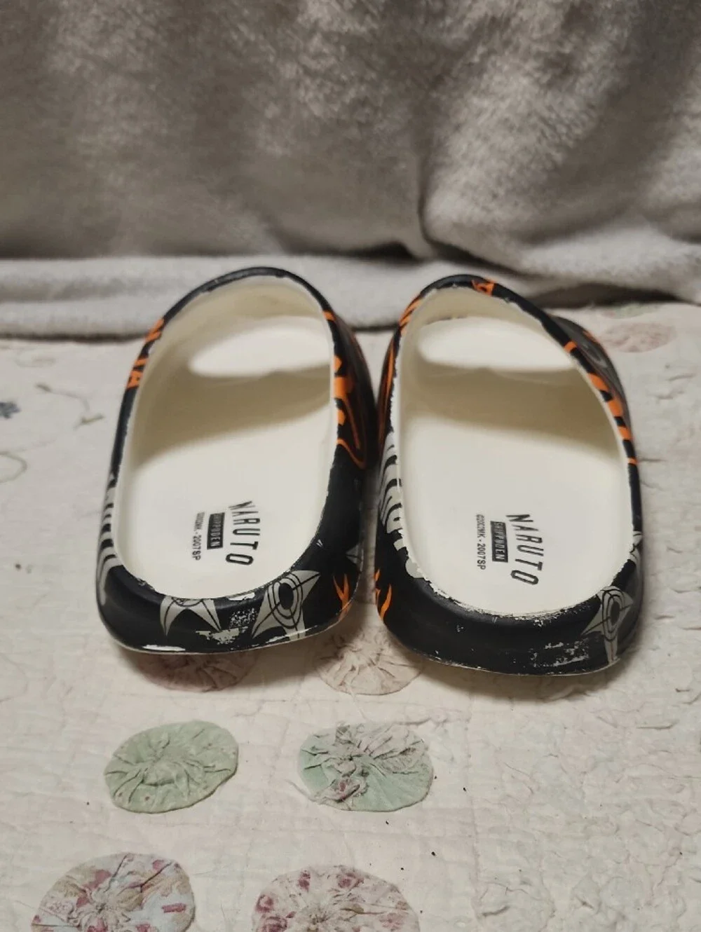 Naruto Black & Orange Slide Sandals for Men